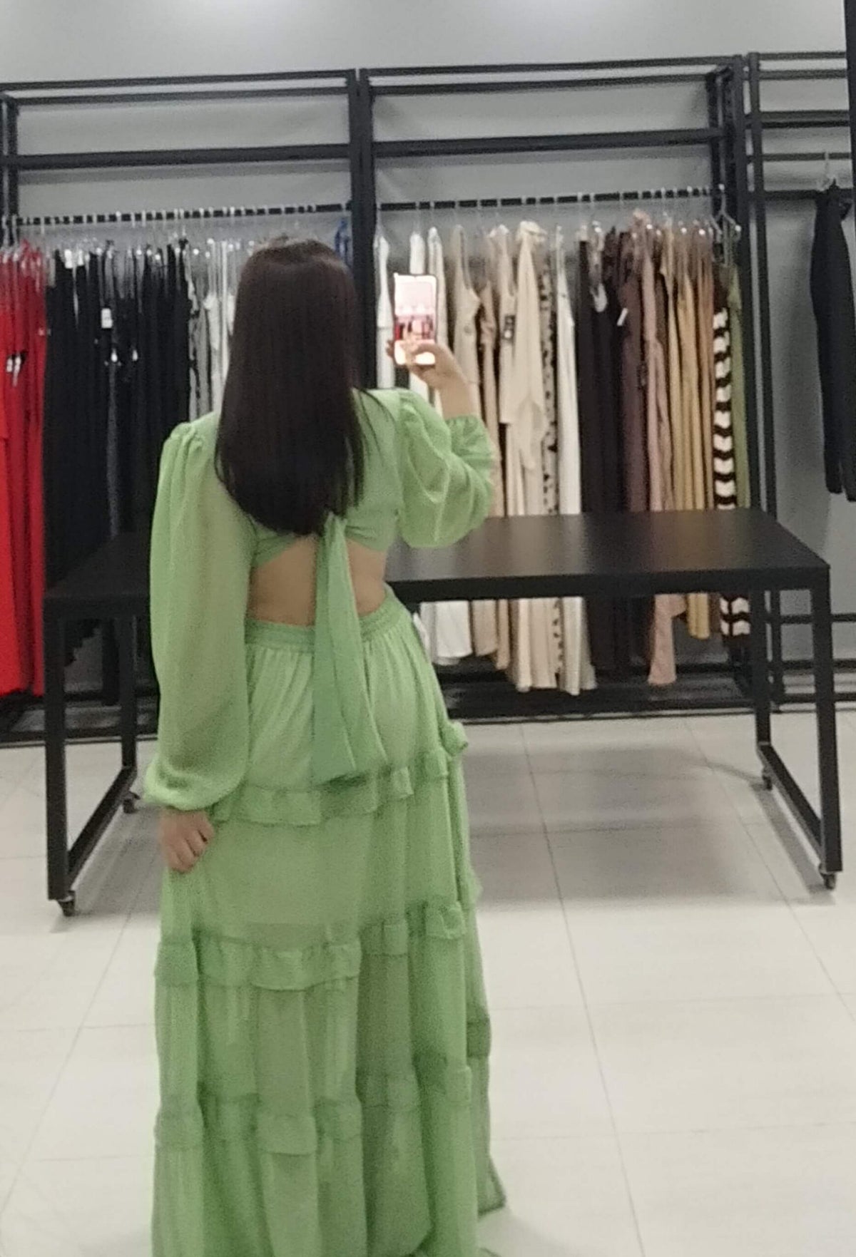 Vestido Longo Chiffon Verde | Mariah |