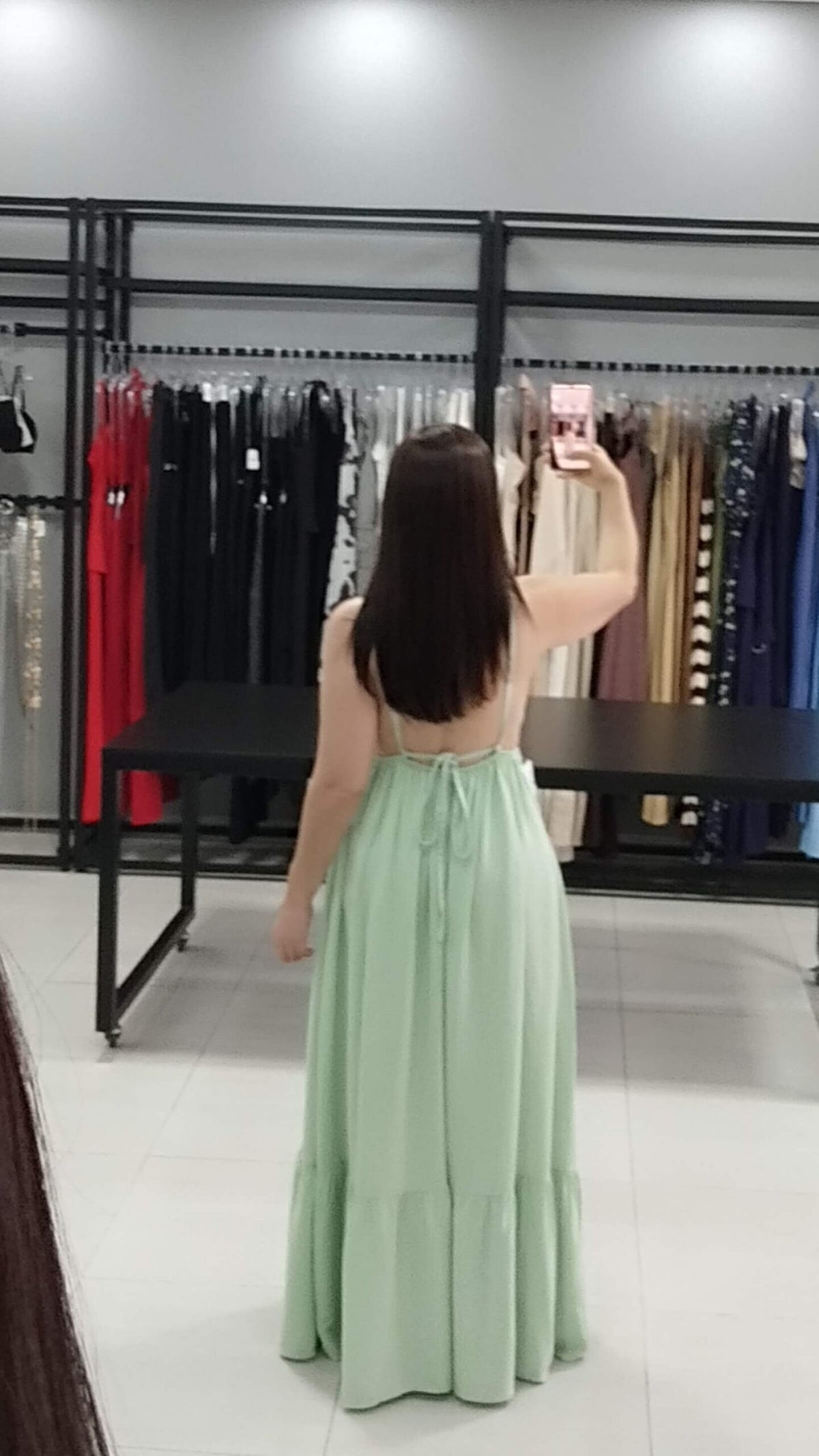 Vestido Longo Costa Nua Verde Claro | Juliana |