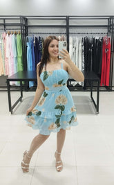 Vestido Curto Floral Costa nua | Maldivas |