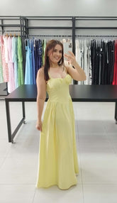 Vestido Longo Bojo Alcinha Amarelo | Lady |
