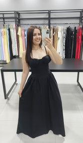 Vestido Longo Bojo Alcinha Preto | Lady |