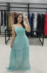 Vestido Longo Chiffon Verde | Kezia