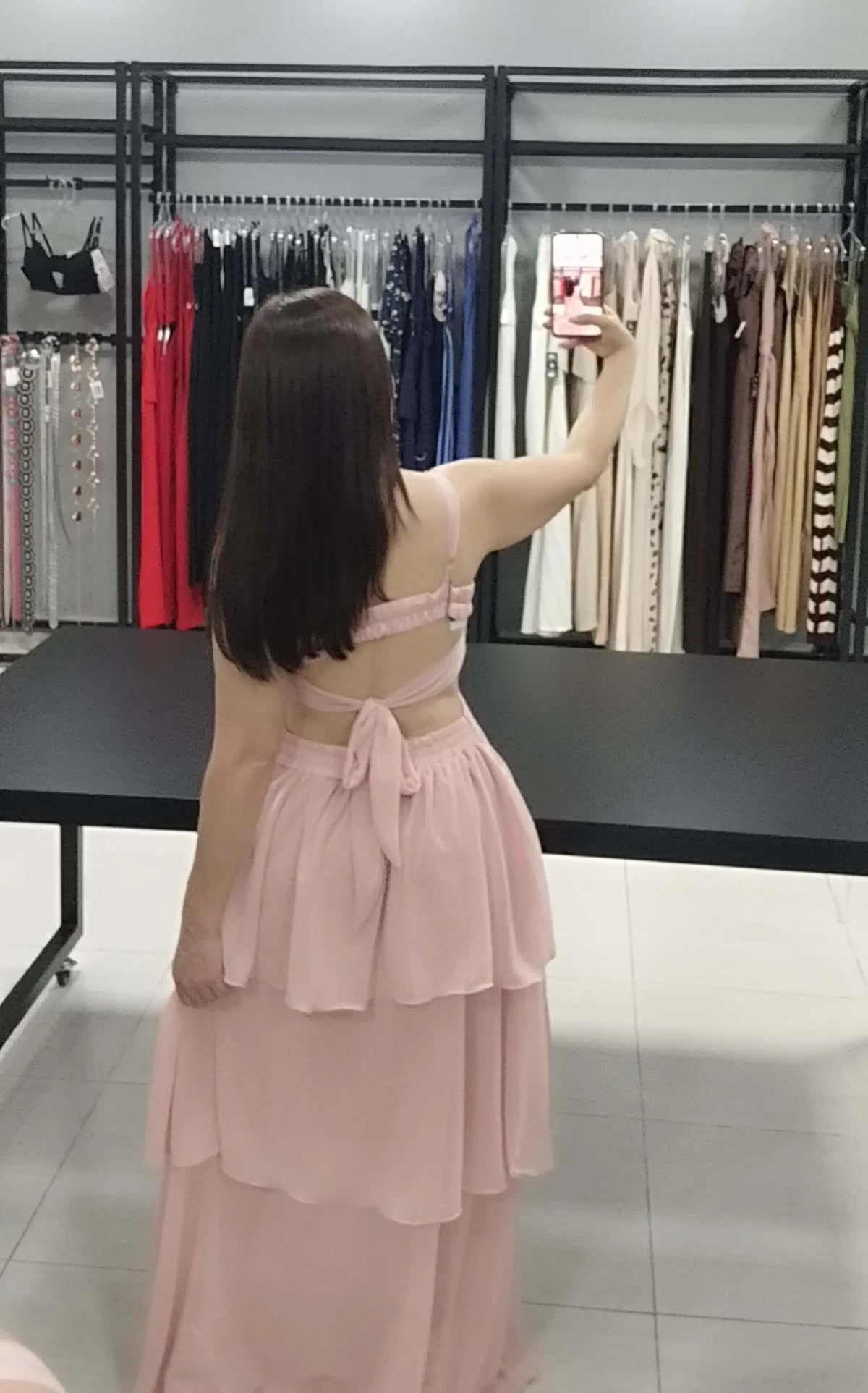 Vestido Longo Chiffon Rose | Kezia |