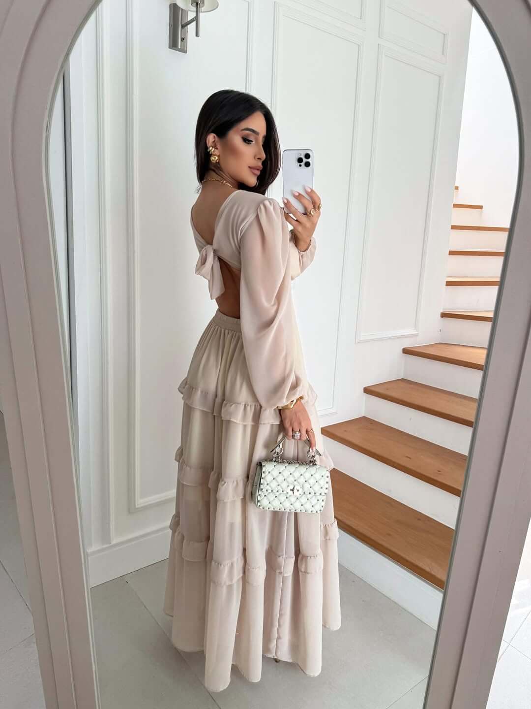 Vestido Longo Chiffon Nude | Mariah