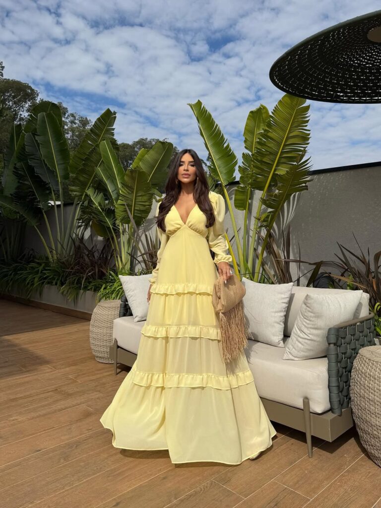 Vestido Longo Chiffon Amarelo | Mariah