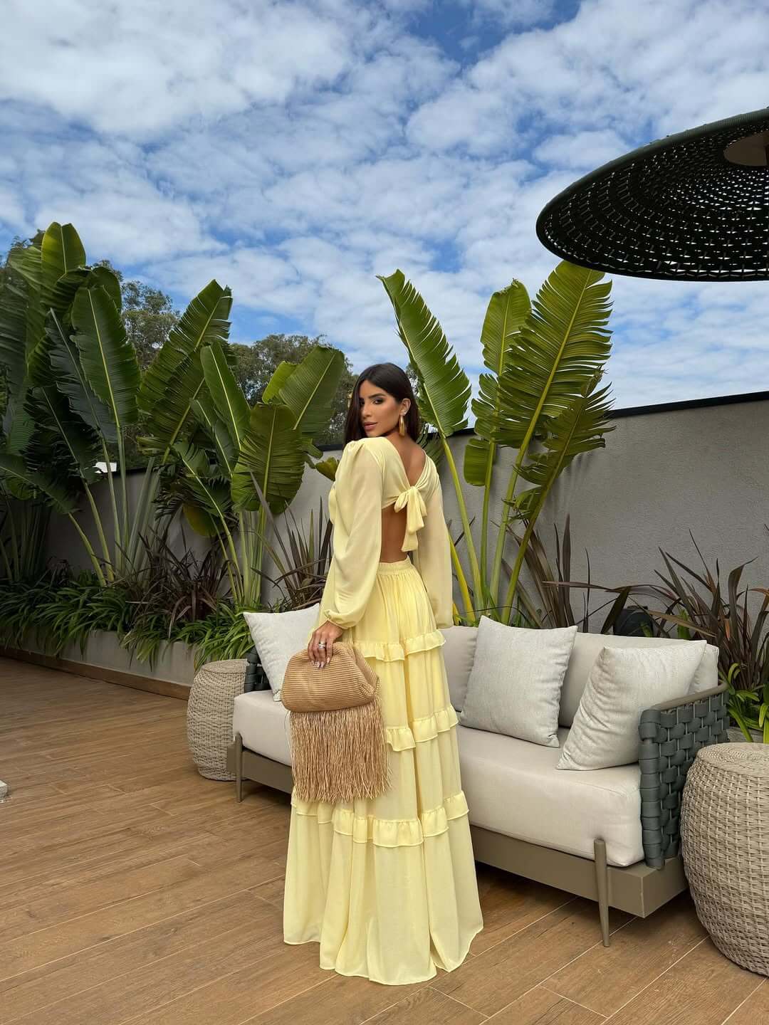 Vestido Longo Chiffon Amarelo | Mariah