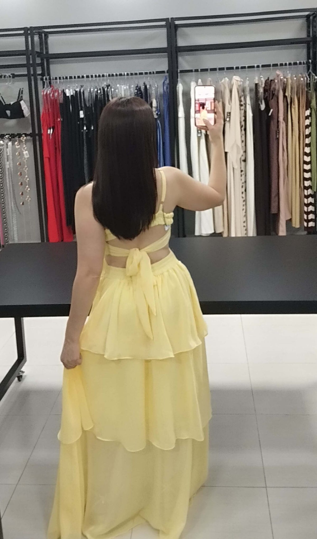 Vestido Longo Chiffon Amarelo | Kezia