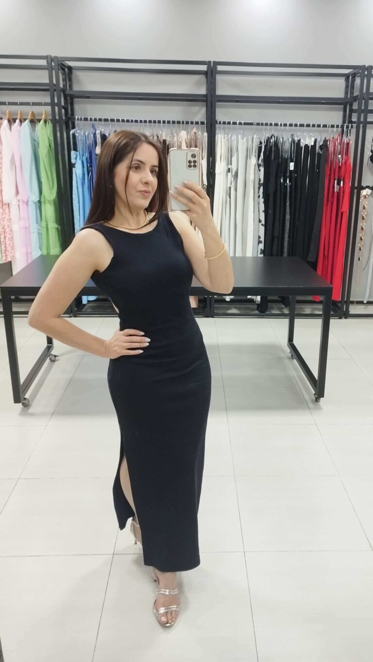 Vestido Canelado Paola | Cor Preto |