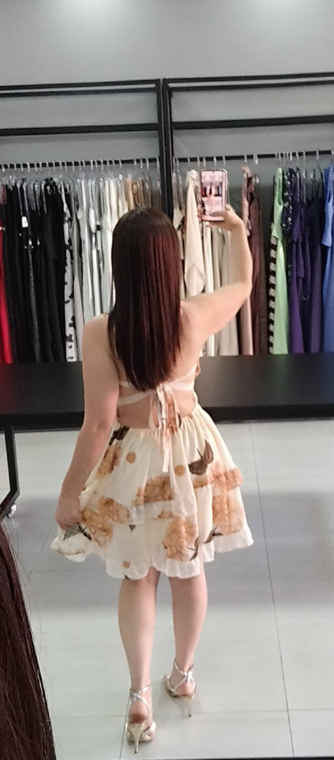 Vestido Curto Floral Costa Nua Cor Creme | Maldivas |
