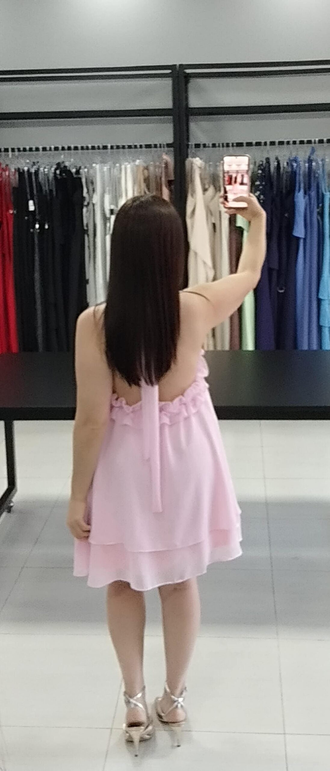 Vestido Curto Chiffon Serena | Cor Rosa |
