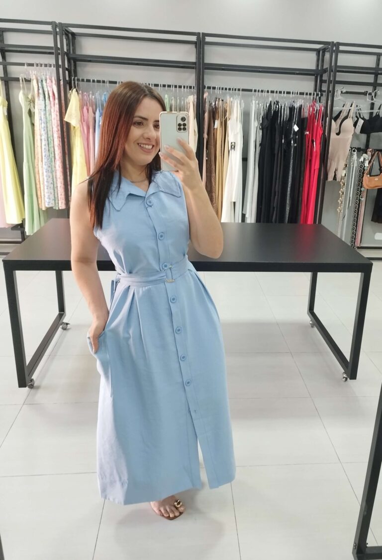 Vestido Chamise Helena Cor Azul | Helena |